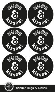 Sticker of sluitzegel Hugs & Kisses, Liefde voor PAPIER 2