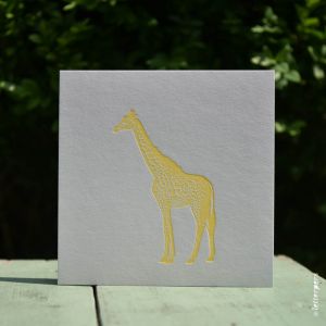 Giraf kaart fluor geel Letterpers 1