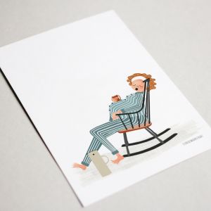 Belly kaart ‘thee en schommelstoel’ Studio Zwaanstraat 3
