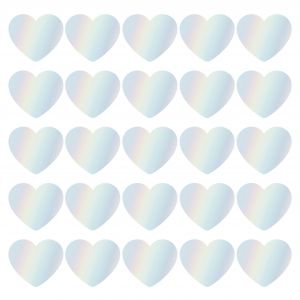 Sticker hart holografische folie in 2 maten 1