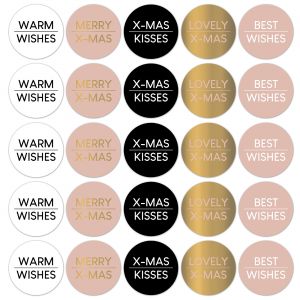 Kerstwens stickers rose CWH 2