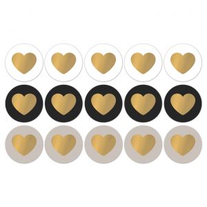 Stickers goud hart zwart/wit/grijs (CWH) 2