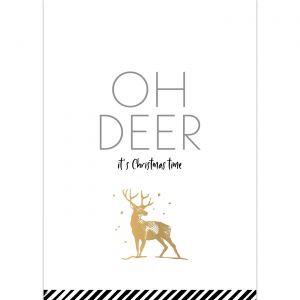A6 Kerstkaart Oh deer wit (WH) 1