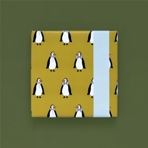 Cadeaupapier pinguïn green (HOP) 1