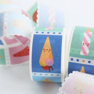 Washitape groot postzegel ijsjes, Studio Schatkist 7