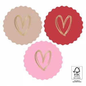 Kartel sticker hart rose-rood-peach (HOP) 2