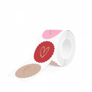 Kartel sticker hart rose-rood-peach (HOP) 1