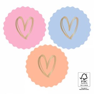 Kartel sticker hart rose-peach-lichtblauw (HOP) 2