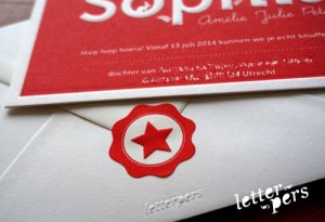 Sticker rood ster Letterpers 3
