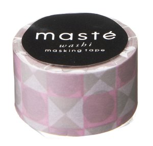 Masking tape Multi in grijs rose vierkantje/rondje 1