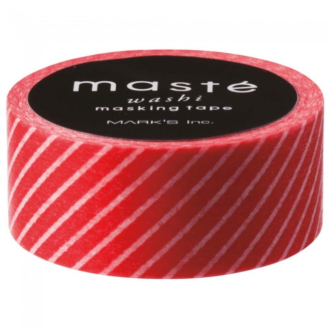 Maskingtape rood/wit streep, Masté