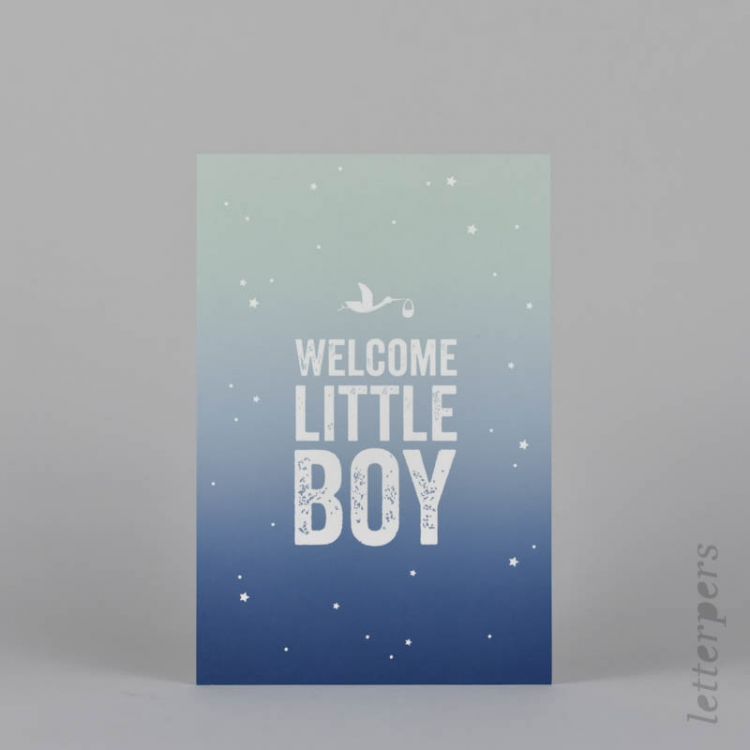 Kaart Welcome little boy (irisdruk), Letterpers