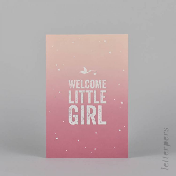 Kaart Welcome little girl (irisdruk), Letterpers