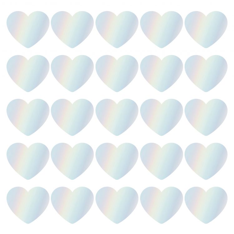 Sticker hart holografische folie in 2 maten