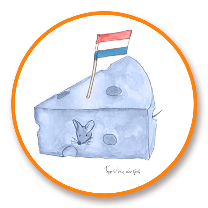 Sticker Hollands blauw kaas, Ingrid van der Krol
