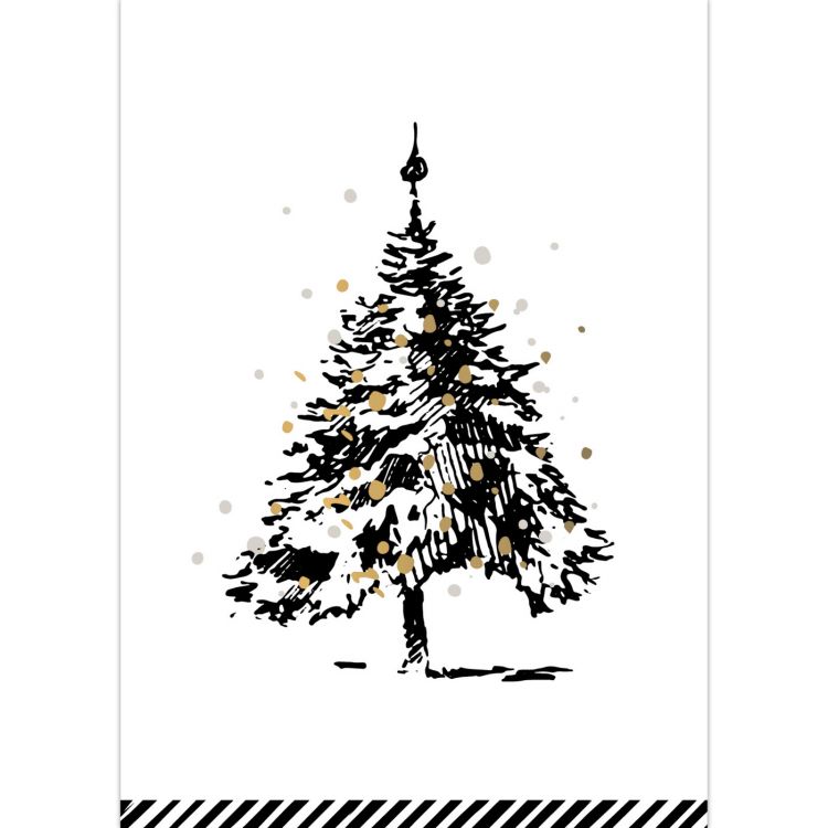 A6 Kerstkaart kerstboom wit (WH)