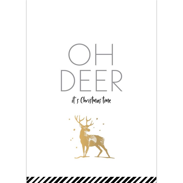 A6 Kerstkaart Oh deer wit (WH)