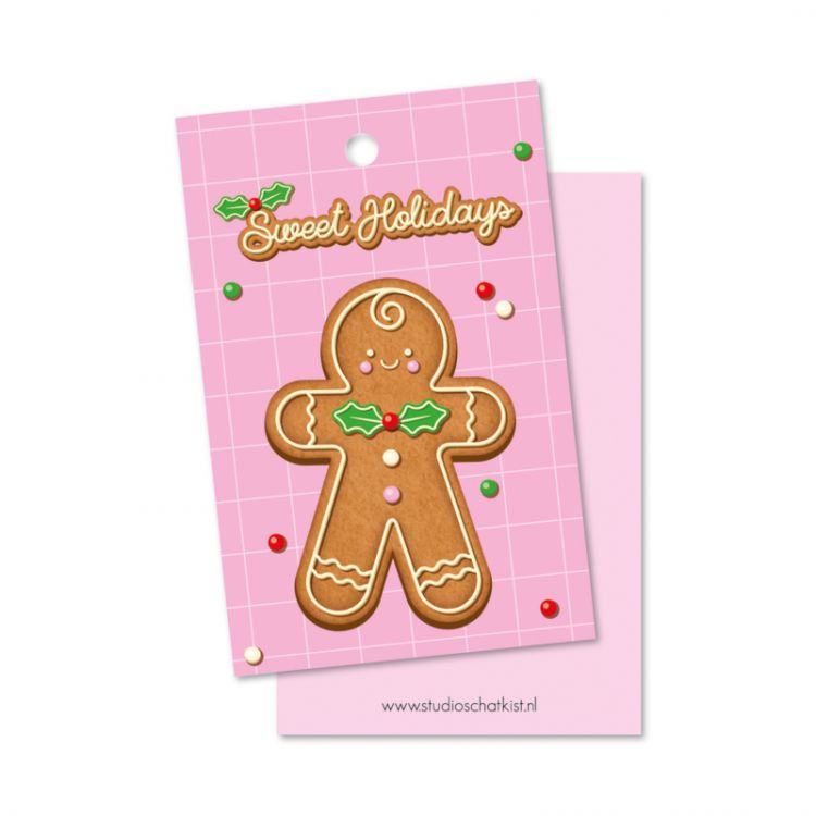 Cadeaulabel sweet holiday gingerbread, Studio Schatkist
