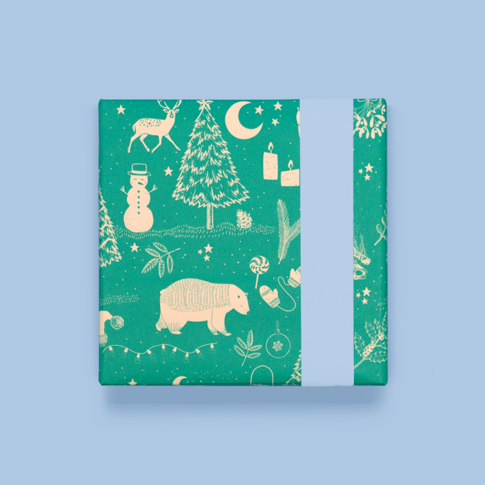 Cadeaupapier vintage forest green (HOP)