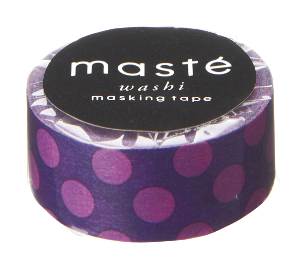 Masking tape in paars met lichtpaarse polka dots