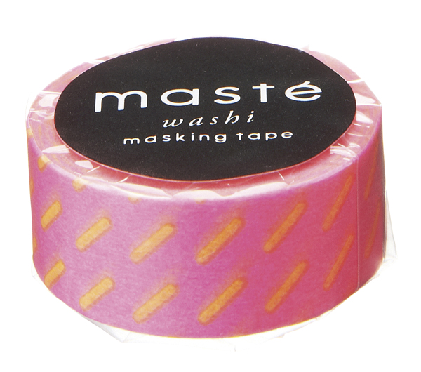 Masking tape in neon rose met oranje strepen