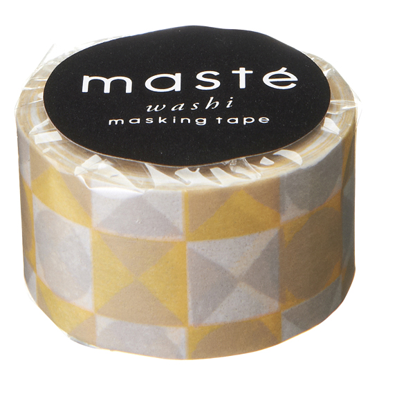Masking tape Multi in grijs geel vierkantje/rondje
