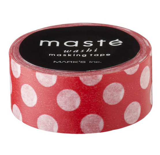 Masking tape in rood met witte polka dots