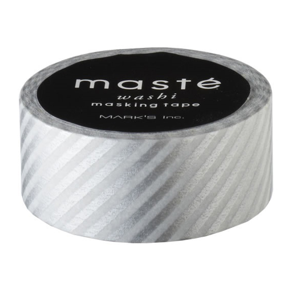 Masking tape in zilver gestreept